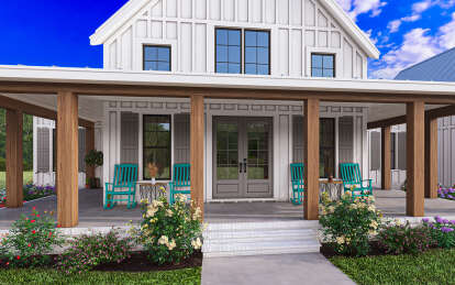 Modern Farmhouse House Plan #009-00383 Elevation Photo