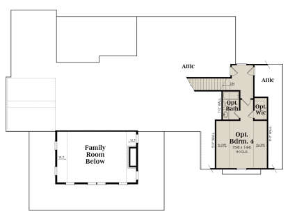 Optional Second Floor for House Plan #009-00383