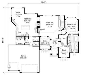 Main Floor for House Plan #098-00056