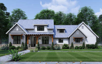 Modern Farmhouse House Plan #9401-00121 Elevation Photo