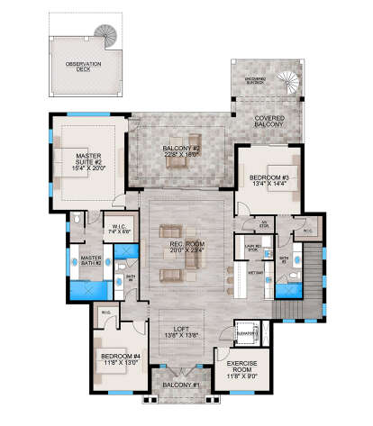 Second Floor for House Plan #207-00134