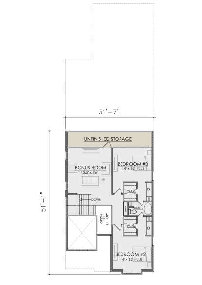 Second Floor for House Plan #7071-00006
