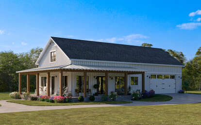 Barn House Plan #041-00348 Elevation Photo