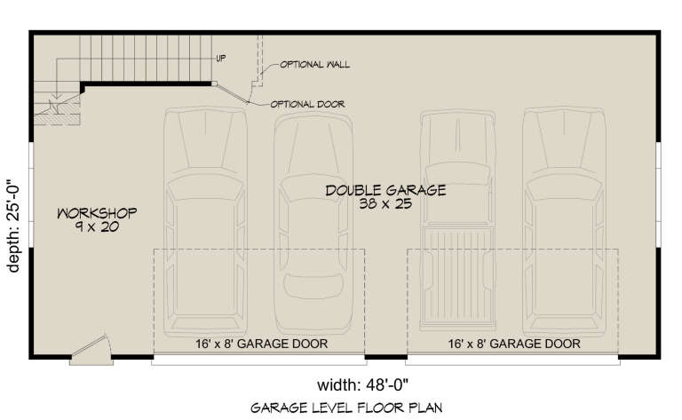 Modern 2 Car Garage Plan - 2,400 Square Feet | Floor Plan #940-00921 ...