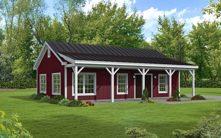 House Plan House Plan #30074 Angled Front Elevation