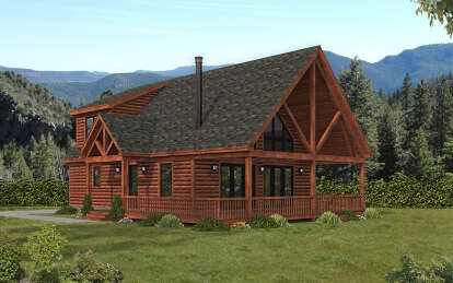 Cabin House Plan #940-00926 Elevation Photo