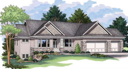 Ranch House Plan #098-00058 Elevation Photo