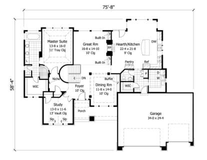 Main Floor for House Plan #098-00058