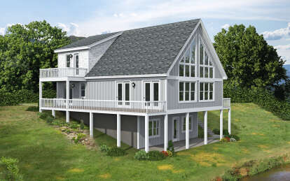 Lake Front House Plan #940-00930 Elevation Photo