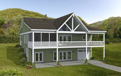 Lake Front House Plan #940-00931 Elevation Photo