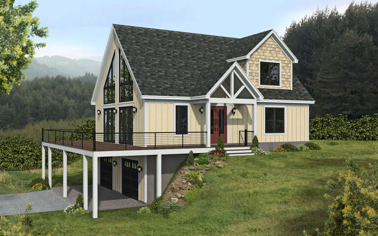House Plan House Plan #30084 Angled Front Elevation