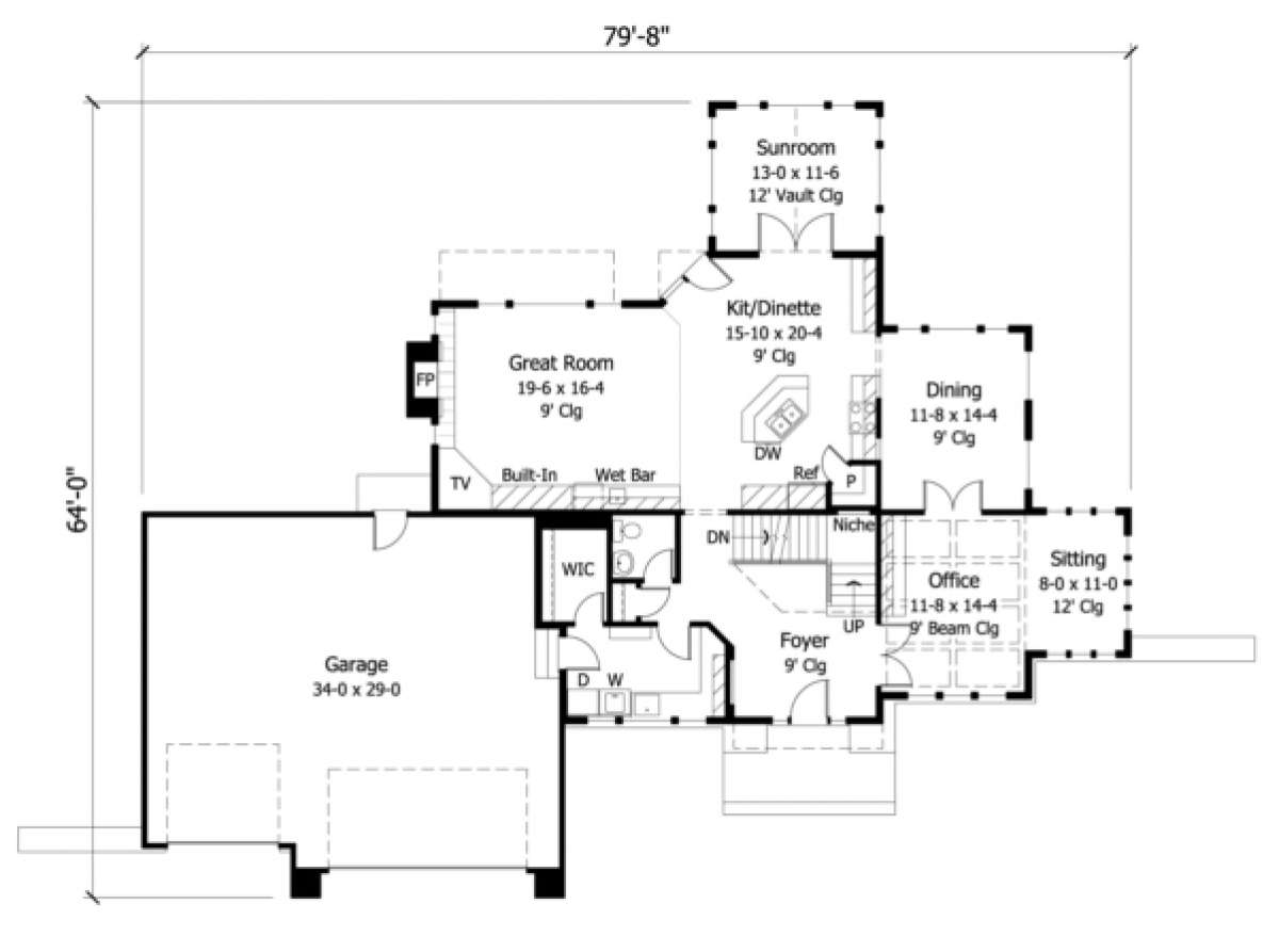 Main Floor for House Plan #098-00059