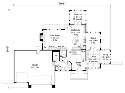 Main Floor for House Plan #098-00059