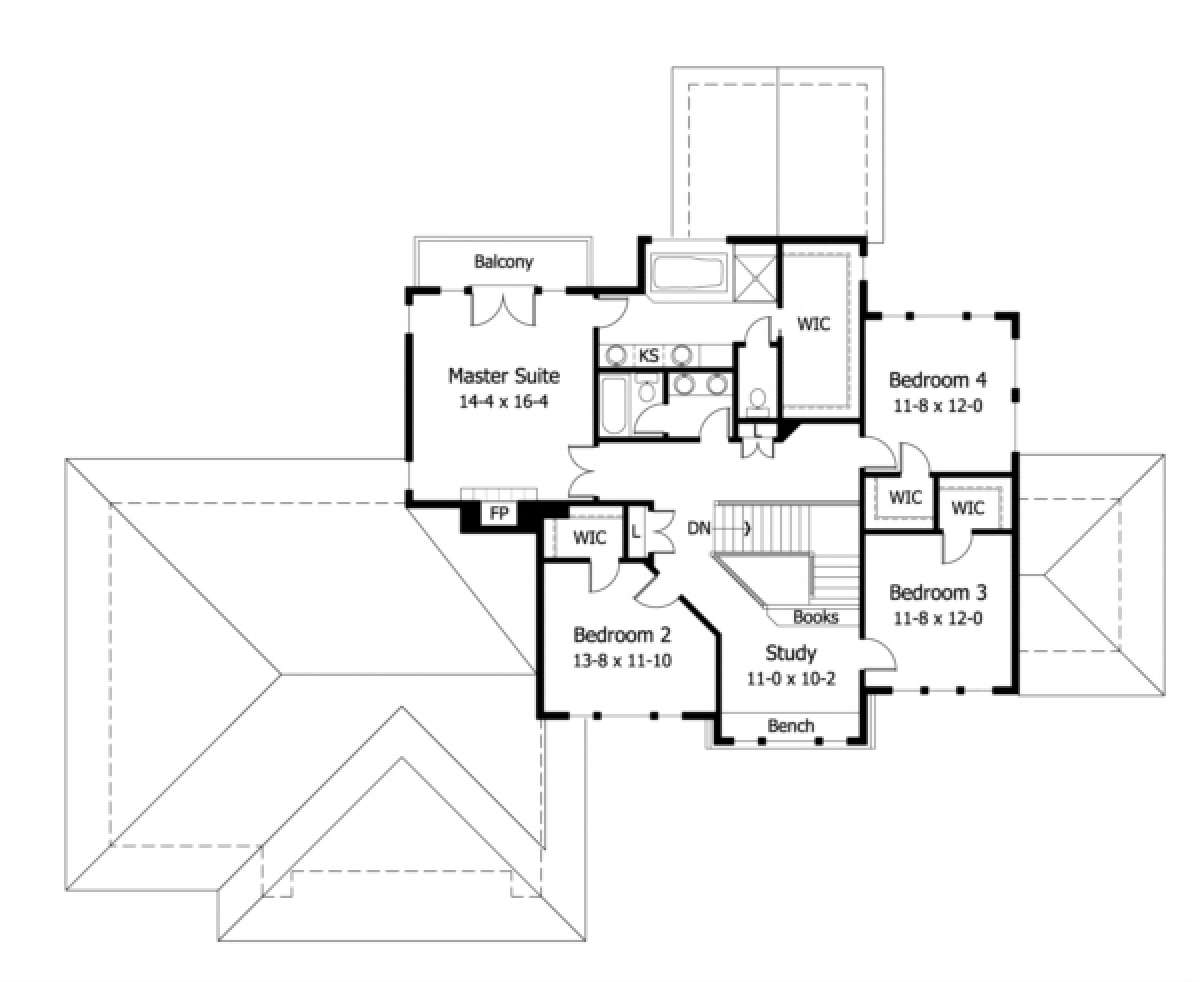 Second Floor for House Plan #098-00059