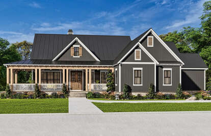 Modern Farmhouse House Plan #699-00382 Elevation Photo