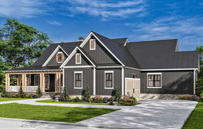 Modern Farmhouse House Plan #699-00382 Elevation Photo
