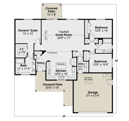 Main Floor  for House Plan #035-01076