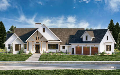 Modern Farmhouse House Plan #4195-00063 Elevation Photo