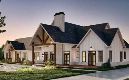 Modern Farmhouse House Plan #4195-00063 Elevation Photo