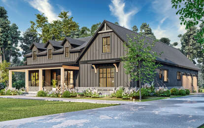 Modern Farmhouse House Plan #4195-00064 Elevation Photo