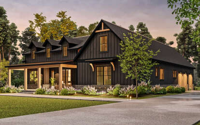 Modern Farmhouse House Plan #4195-00064 Elevation Photo