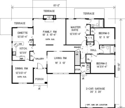 Main Floor for House Plan #033-00074