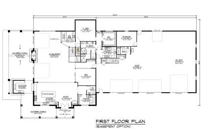 Main Floor w/ Basement Stairs Location for House Plan #5032-00260