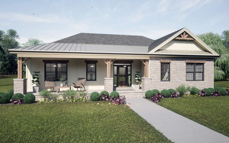 House Plan House Plan #30108 Angled Front Elevation