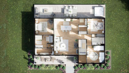 Overhead Floor Plan for House Plan #7174-00020
