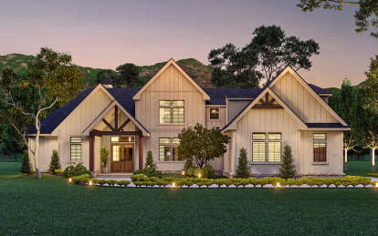 Modern Farmhouse House Plan #4195-00068 Elevation Photo