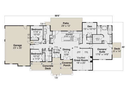 First Floor for House Plan #035-01078