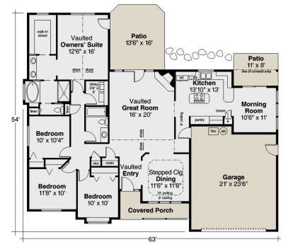 Main Floor  for House Plan #035-01079