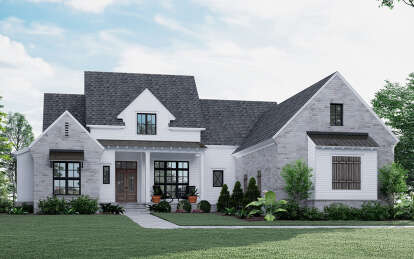 Modern Transitional House Plan #5995-00036 Elevation Photo