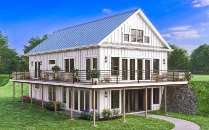 Modern Farmhouse House Plan #1462-00083 Elevation Photo