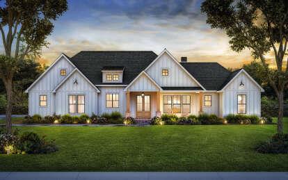 Modern Farmhouse House Plan #4534-00107 Elevation Photo