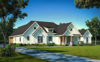 Modern Farmhouse House Plan #4534-00107 Elevation Photo