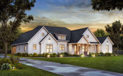 Modern Farmhouse House Plan #4534-00107 Elevation Photo