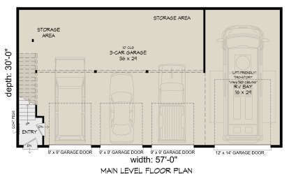 Garage Floor for House Plan #940-00937