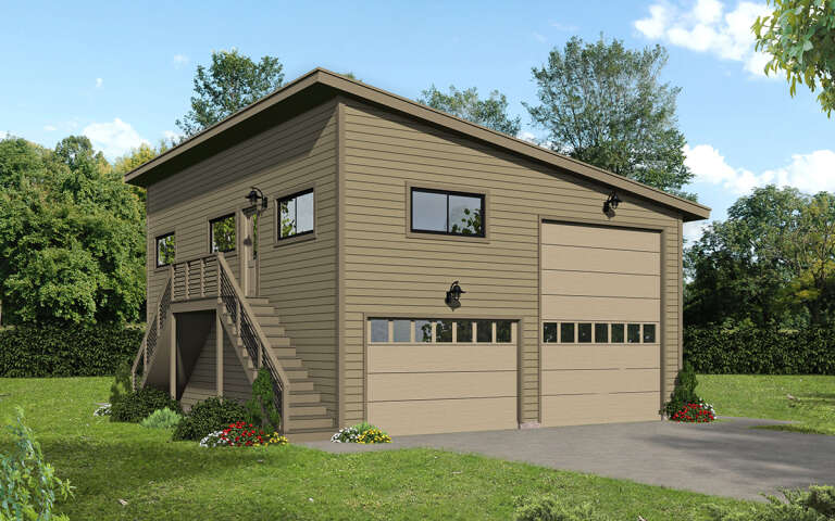 House Plan House Plan #30140 Angled Front Elevation