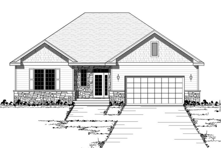 Ranch House Plan #098-00064 Elevation Photo