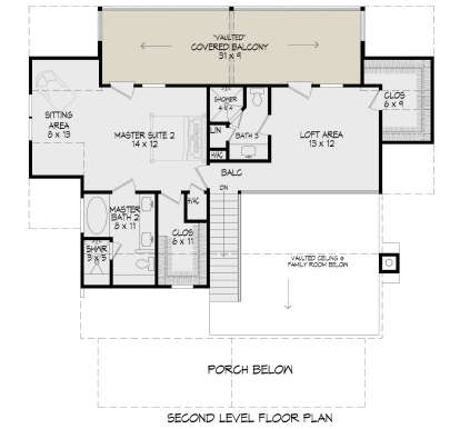 Second Floor for House Plan #940-00952