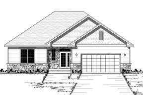 Ranch House Plan #098-00065 Elevation Photo