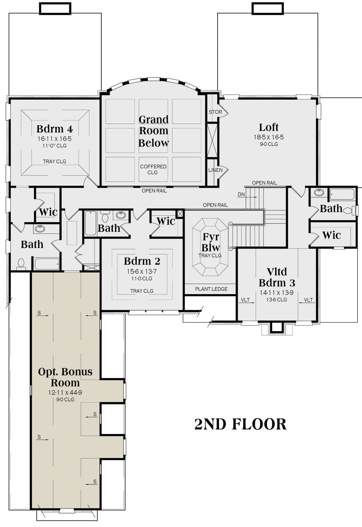 Second Floor for House Plan #009-00139