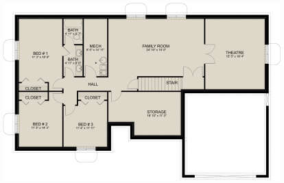 Basement for House Plan #2802-00263