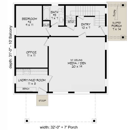 First Floor for House Plan #940-00961