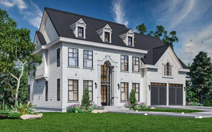 Modern Transitional House Plan #4195-00070 Elevation Photo