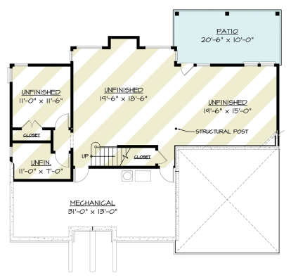Basement for House Plan #4195-00070