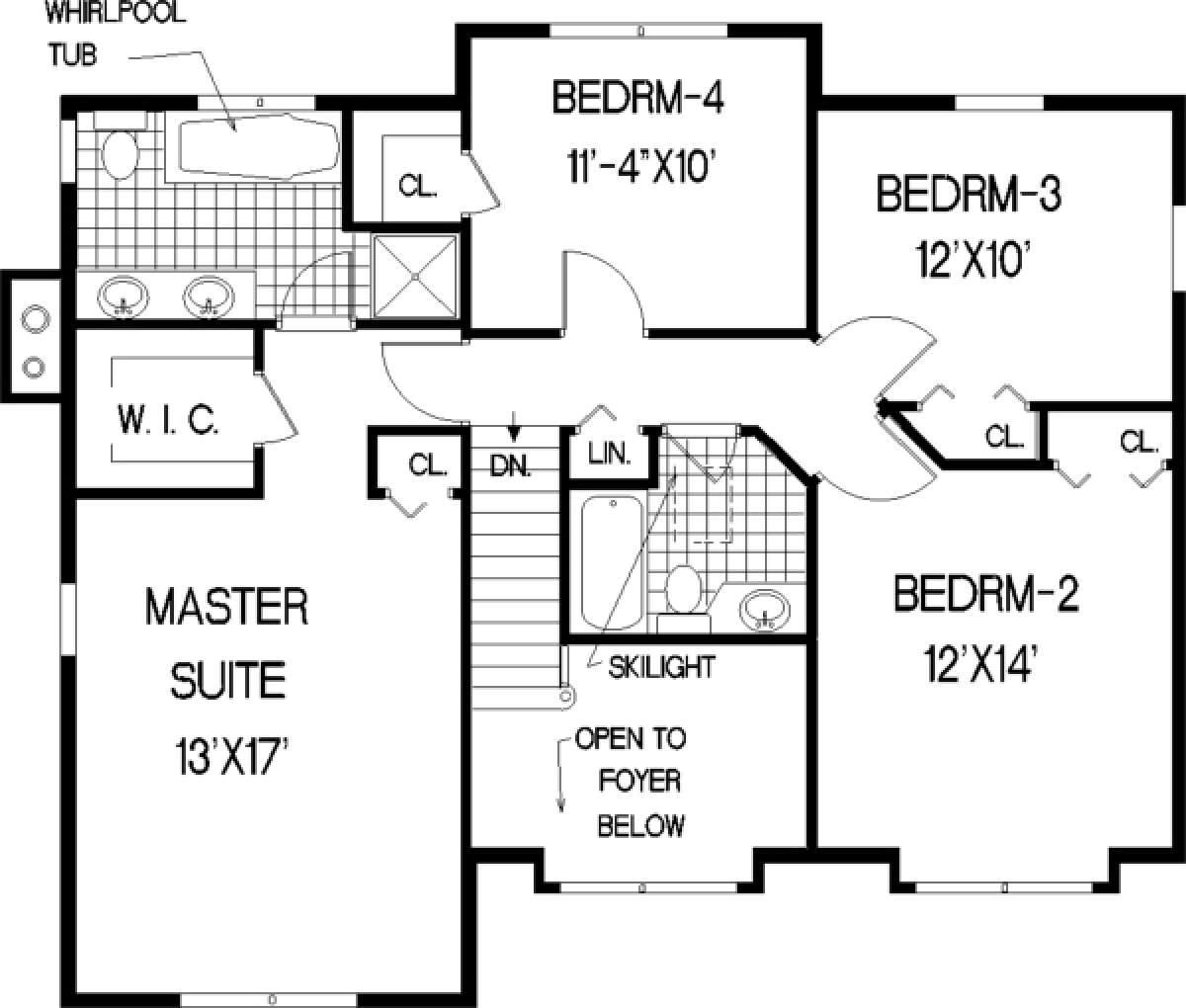 Upper Floor for House Plan #033-00075