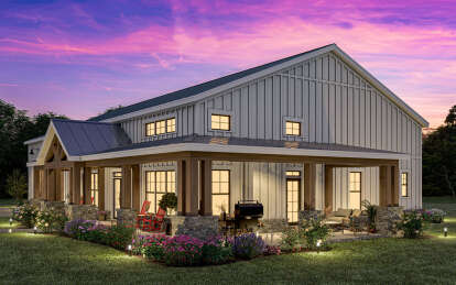 Barn House Plan #009-00385 Elevation Photo