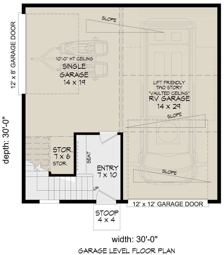 Modern 2 Car Garage Plan - 1,359 Square Feet | Floor Plan #940-00964 ...
